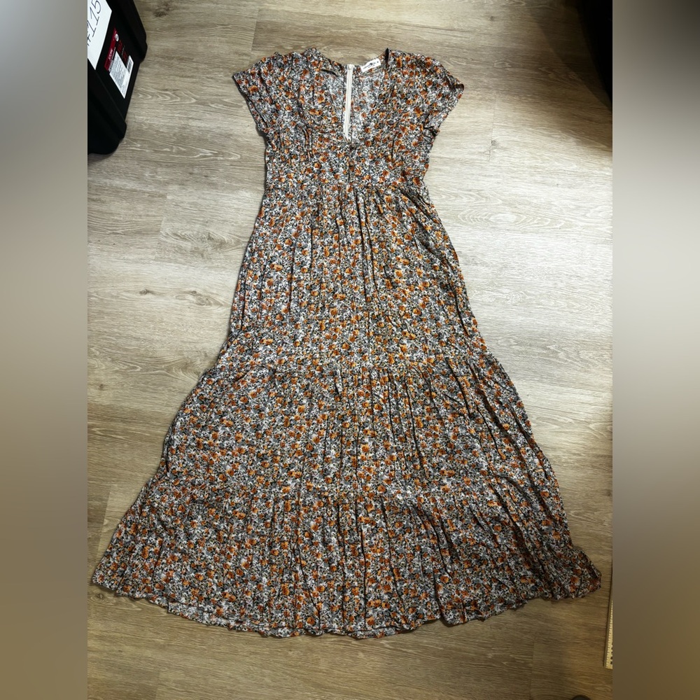 NATURAL LIFE Floral Maxi Dress - Orange and Green - Picture 2 of 6